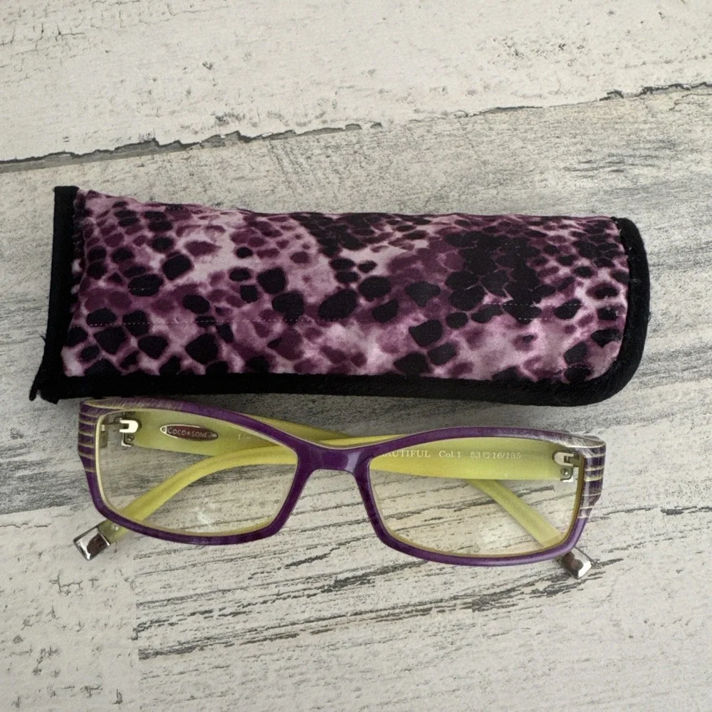 Coco Song Eyeglasses Frames Limited Edition 446/599 Purple/Yellow 53-16/135